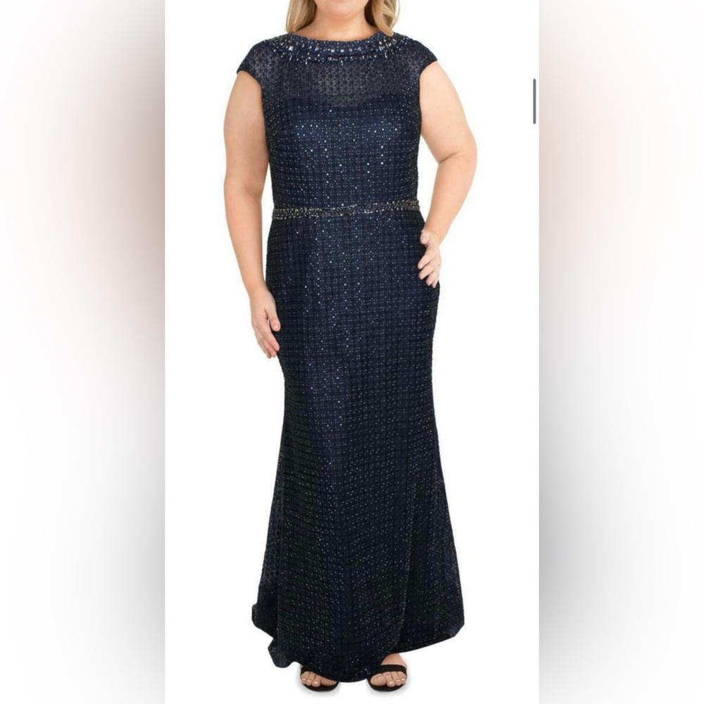 NEW $698 Mac‎ Duggal Beaded Embellished Collar Gown